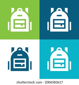 Backpack Flat four color minimal icon set