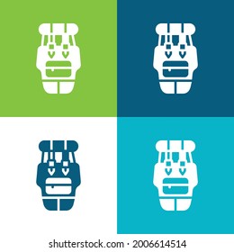 Rucksack Flat Vier-farbige minimale Icon-Set