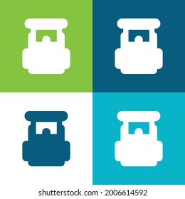 Backpack Flat four color minimal icon set