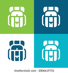 Backpack Flat four color minimal icon set