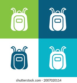 Mochila Plano cuatro colores mínimo conjunto de iconos