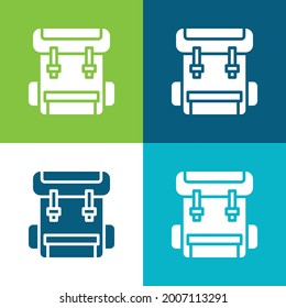 Backpack Flat four color minimal icon set