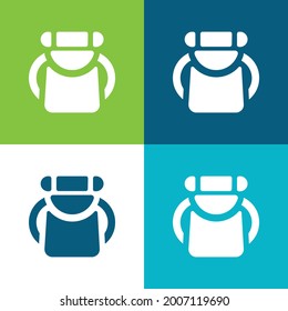 Rucksack Flat Vier-farbige minimale Icon-Set