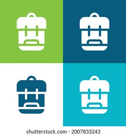 Backpack Flat four color minimal icon set