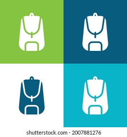 Backpack Flat four color minimal icon set