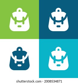 Backpack Flat four color minimal icon set