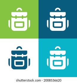 Backpack Flat four color minimal icon set