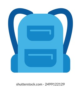 Diseño de icono plano de mochila para personal y Uso comercial