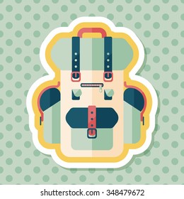 backpack flat icon with long shadow