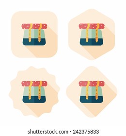 Backpack flat icon with long shadow,eps10