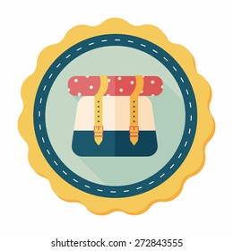 Backpack flat icon with long shadow,eps10