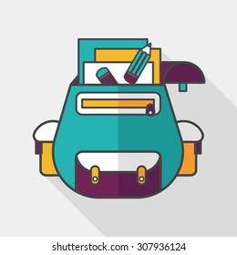 backpack flat icon with long shadow,eps10