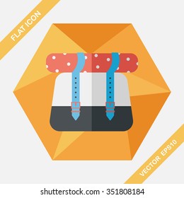 Backpack flat icon with long shadow,eps10