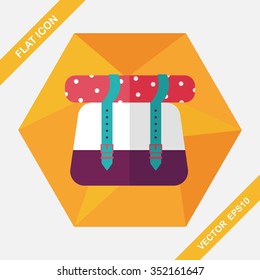 Backpack flat icon with long shadow,eps10