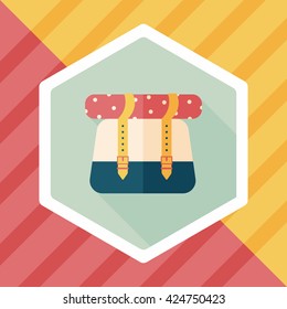 Backpack flat icon with long shadow,eps10