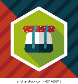 Backpack flat icon with long shadow,eps10