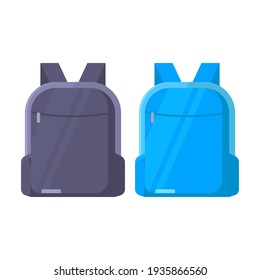 backpack flat icon simple illustration, isolated stock vector in eps10