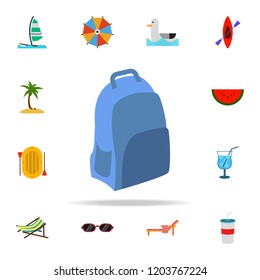 backpack flat icon. Summer icons universal set for web and mobile
