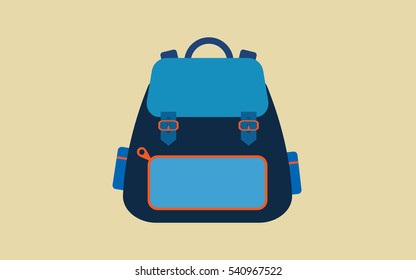  Backpack Flat Icon Vector.