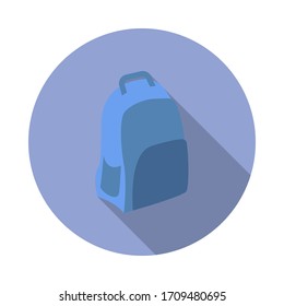 backpack flat long shadow icon. Simple color vector of summer icons for ui and ux, website or mobile application
