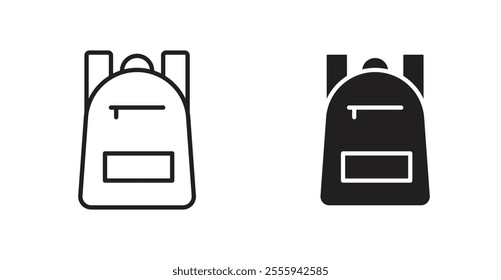 Backpack flat simple vector symbols illustration.