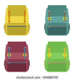 Backpack in flat style.