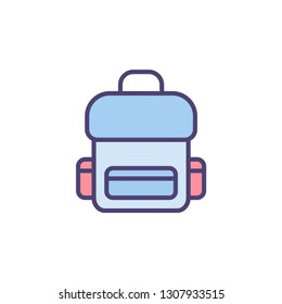 Backpack flat vector icon sign symbol