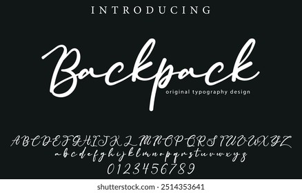 Backpack Font Stylish brush painted an uppercase vector letters, alphabet, typeface