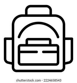 Backpack Food Icon Outline Vector. School Meal. Container Snack