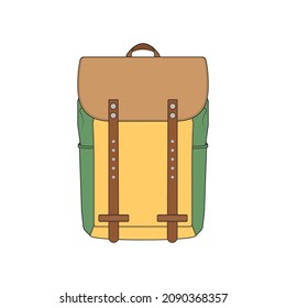 backpack full color vector, Backpack in a sketch style, trainers template outline, vector Illustration.
