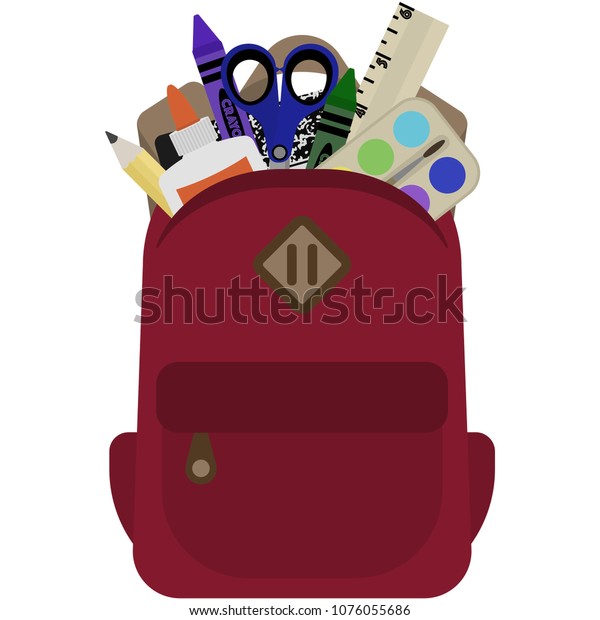 backpack full of school supplies
