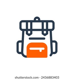Rucksack Ausrüstung für Abenteuer Vektor Icon Illustration