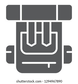 Backpack glyph icon, bag and tourism, rucksack sign, vector graphics, a solid pattern on a white background, eps 10.