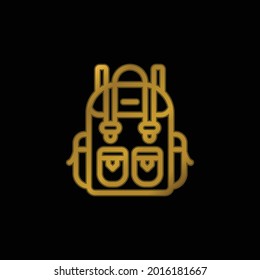 Rucksack, vergoldet, Metallic-Symbol oder Logo-Vektorgrafik