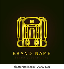 Backpack golden metallic logo