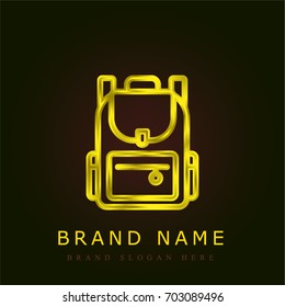 Backpack golden metallic logo