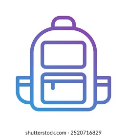 Backpack gradient icons. stylish icons for student life. editable stroke perfect for websites, ui and interfaces.