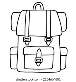 Backpack. Hand drawn doodle icon.