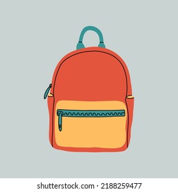 Backpack. Hand drawn trendy Vector illustration. 