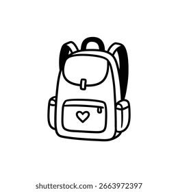 Backpack with heart representing carrying deep emotions