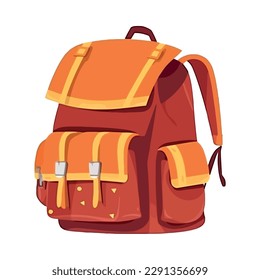 Backpack for hiking adventure icon isolated