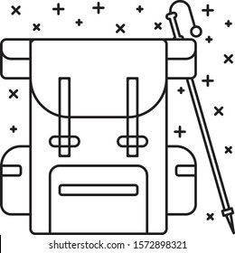 backpack hiking icon illustration for new year activity
