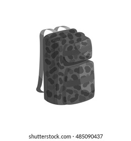 Backpack icon in black monochrome style isolated on white background vector illustration