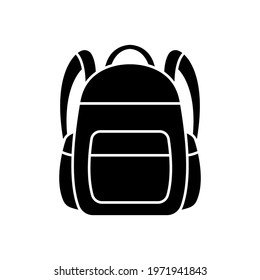 Backpack icon. Black silhouette. Back view. Vector simple flat graphic illustration. The isolated object on a white background. Isolate.