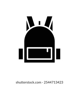 Backpack icon Black and white outline vector