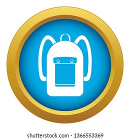 Backpack icon blue vector isolated on white background for any design