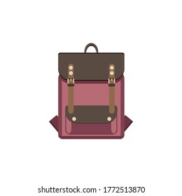 Rucksack-Symbol im Cartoon-Stil einzeln auf weißem Hintergrund. Vektorgrafik