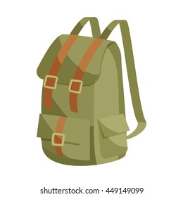 Backpack icon in cartoon style isolated on white background. Bag symbol