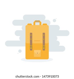 Backpack icon. Colorful back pack for school, travel, tourism and sport. Vector illustration, flat design