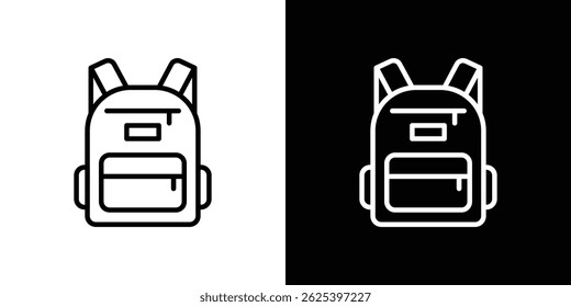 Backpack icon concept stroke on white background